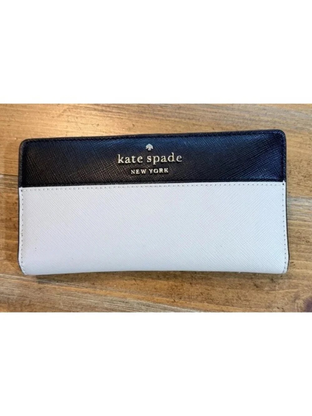 Kate Spade Staci Colorblock Slim Bifold Wallet Warm Beige